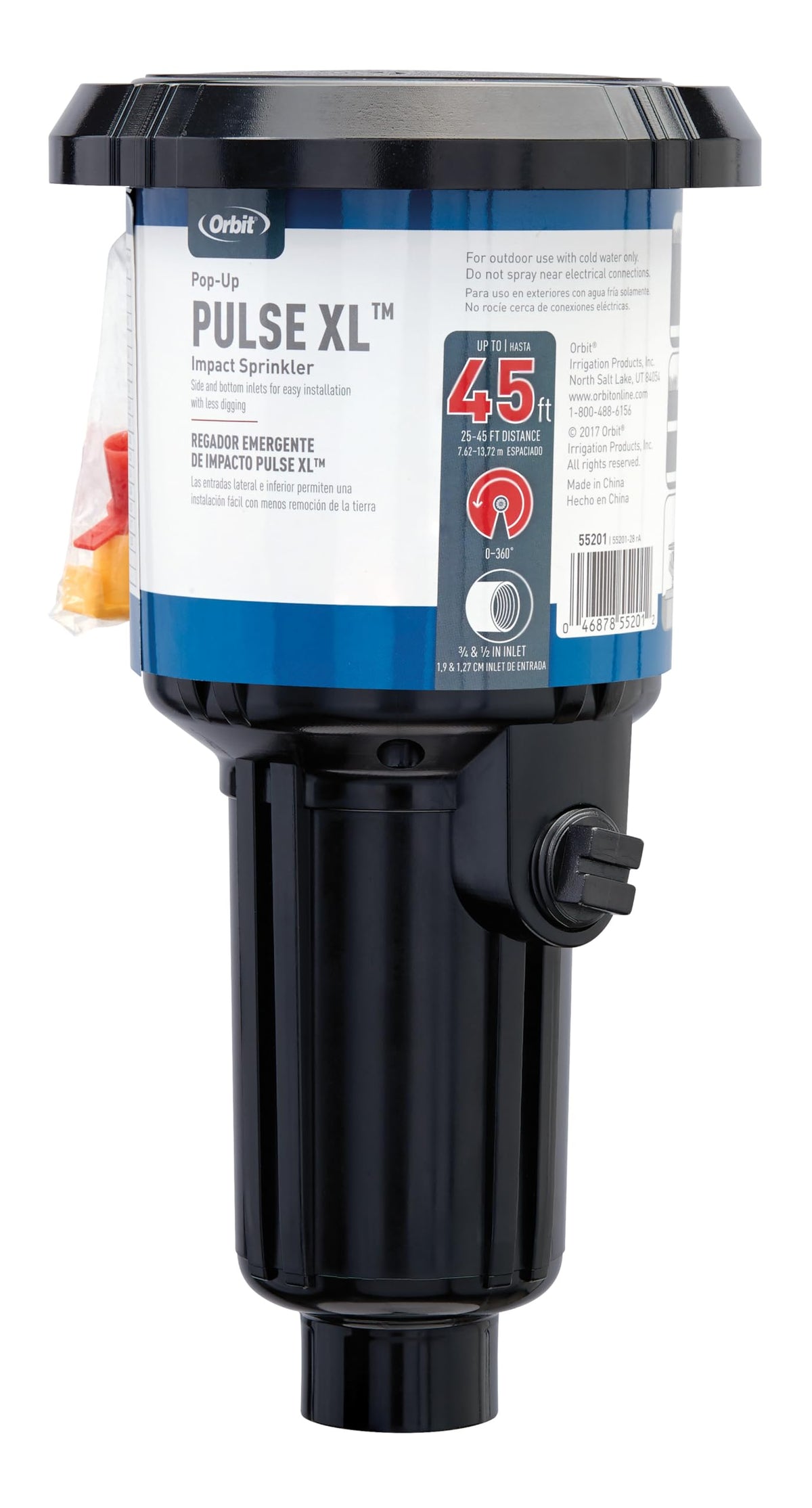 Orbit Pulse XL riser assembly highlighting robust stainless steel hardware for high pressure irrigation