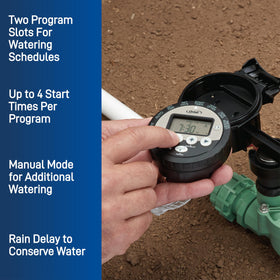 Orbit rain-delay-feature helps skip watering when rain is expected.
