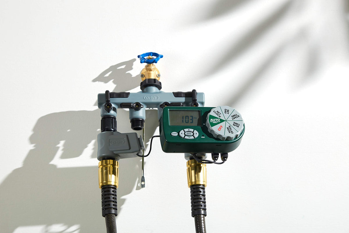 Orbit System rain delay demonstrates water savings by skipping cycles after rainfall