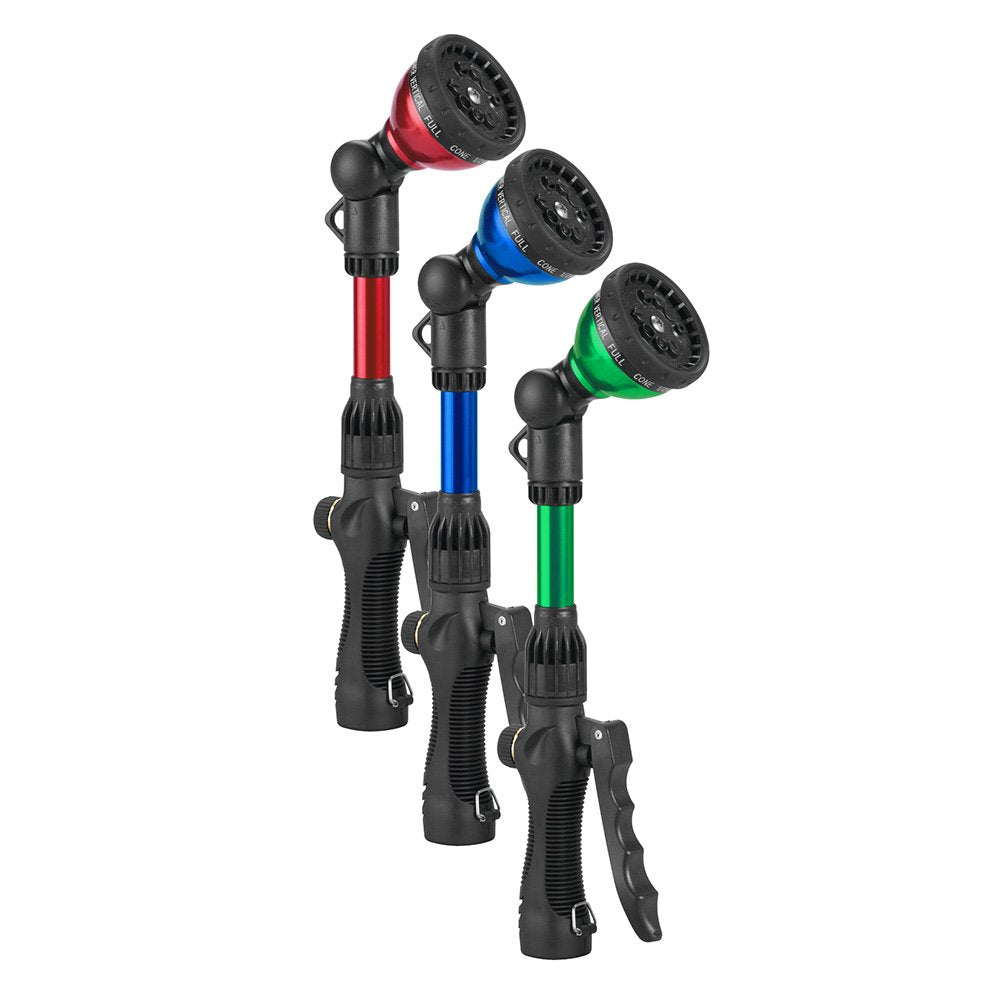 Orbit ratcheting-head wand enabling versatile water patterns for hard-to-reach spots.