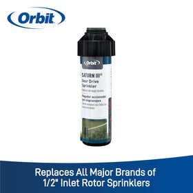 Orbit Saturn III durable ABS and stainless components withstand outdoor use.