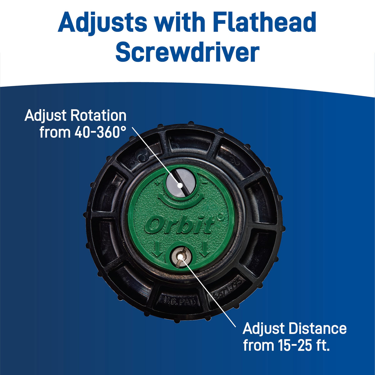 Orbit Saturn III 2 GPM nozzle promotes efficient irrigation with reduced runoff.