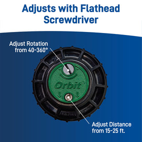 Orbit Saturn III 2 GPM nozzle promotes efficient irrigation with reduced runoff.