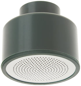 Orbit shower wand head close-up with durable metal connection for outdoor use