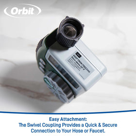 Orbit simple digital programming with clear LCD controls enables quick garden scheduling.