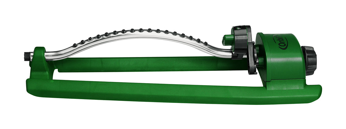 Orbit SunMate Oscillator Sprinkler highlighting a rectangular spray pattern for targeted hydration.