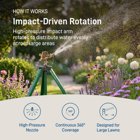 Orbit Tripod durable outdoor construction stands up to weather and repeated watering.