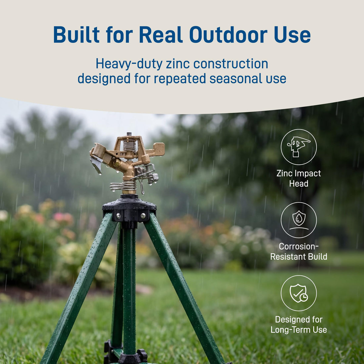 Orbit Tripod high-pressure nozzle improves reach across large open spaces.