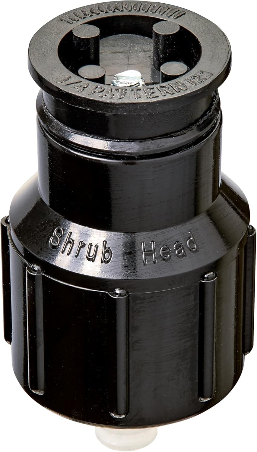 Orbit Watermaster quarter-circle sprinkler head delivers precise shrub coverage.