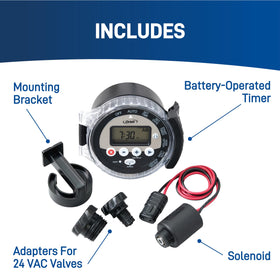 Orbit wireless installation-free timer simplifies setup for weekend garden projects.