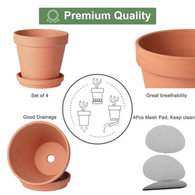 Orceler terracotta pot pack of four ideal for succulents and herbs.