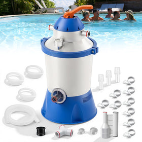 Orealla 1000 GPH filter pump front view for rapid filtration.