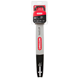 Oregon 18-inch bar and M72 SpeedCut chain for fast midsize cutting.