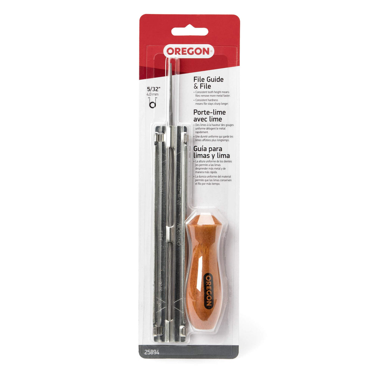 Oregon 25894 wooden handle close-up for comfortable filing sessions