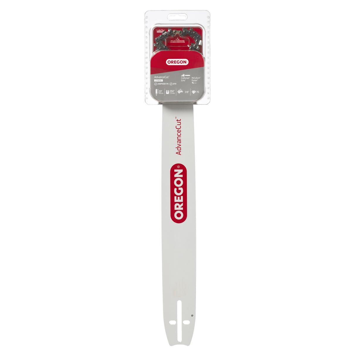 Oregon 20-inch bar with AdvanceCut chain for smooth cutting