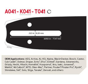 Oregon 27856 AdvanceCut S52 chain shown for durable, low-profile cutting performance.