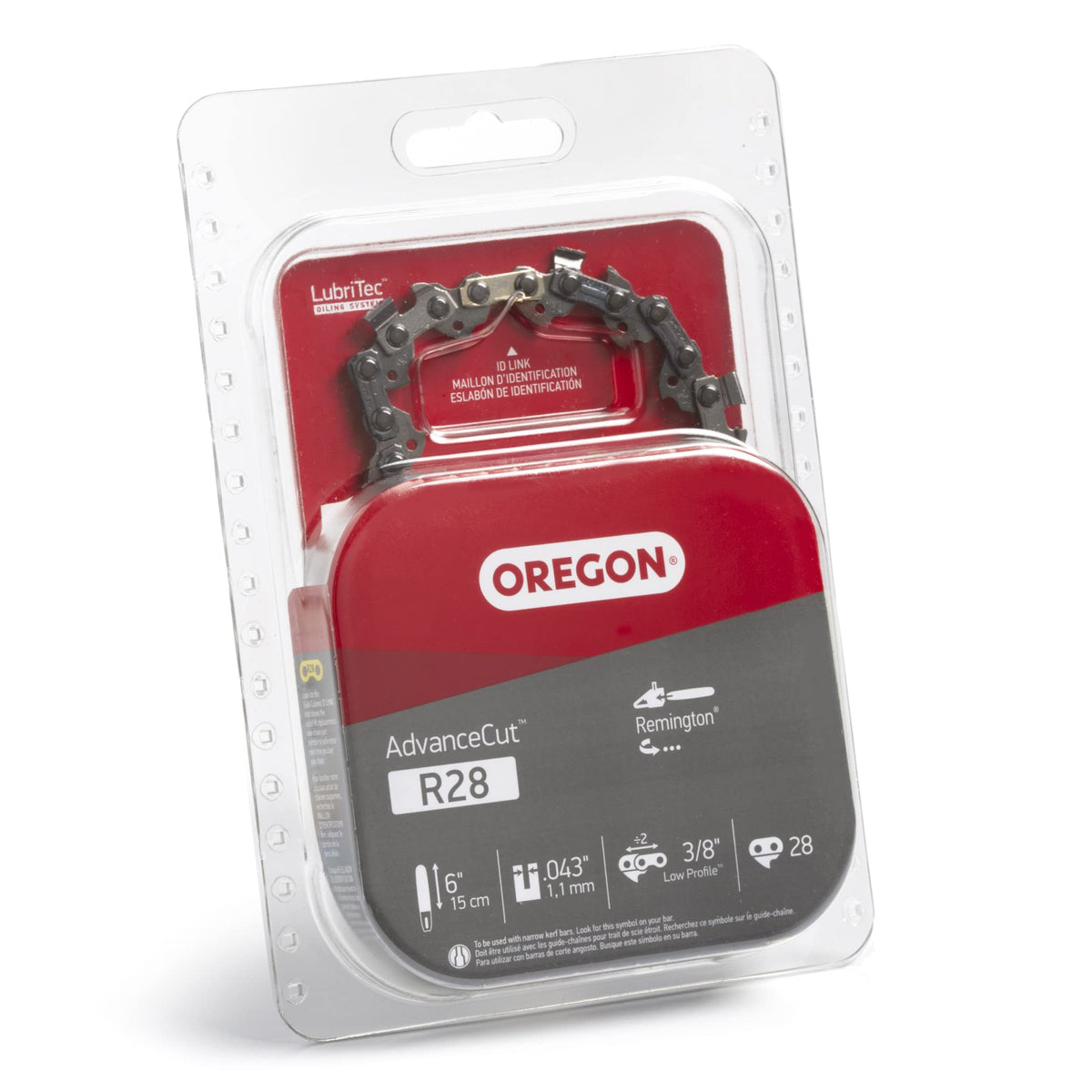 3/8 inch low-profile pitch delivers efficient cutting with less power draw.