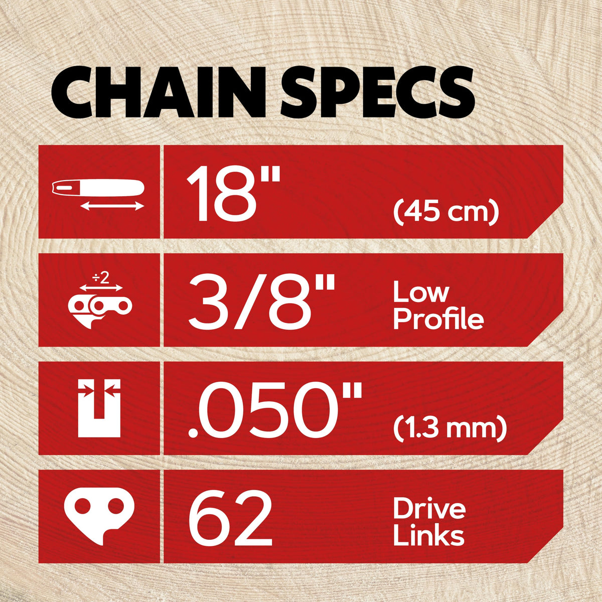 Oregon universal-fit chainsaw chain compatible with multiple brands