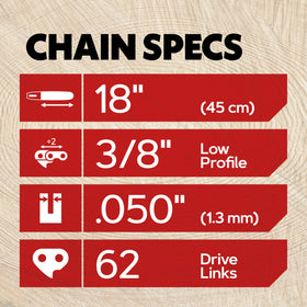 Oregon universal-fit chainsaw chain compatible with multiple brands
