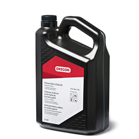 Oregon 54-059 bar and chain oil on saw bar protecting metal parts.