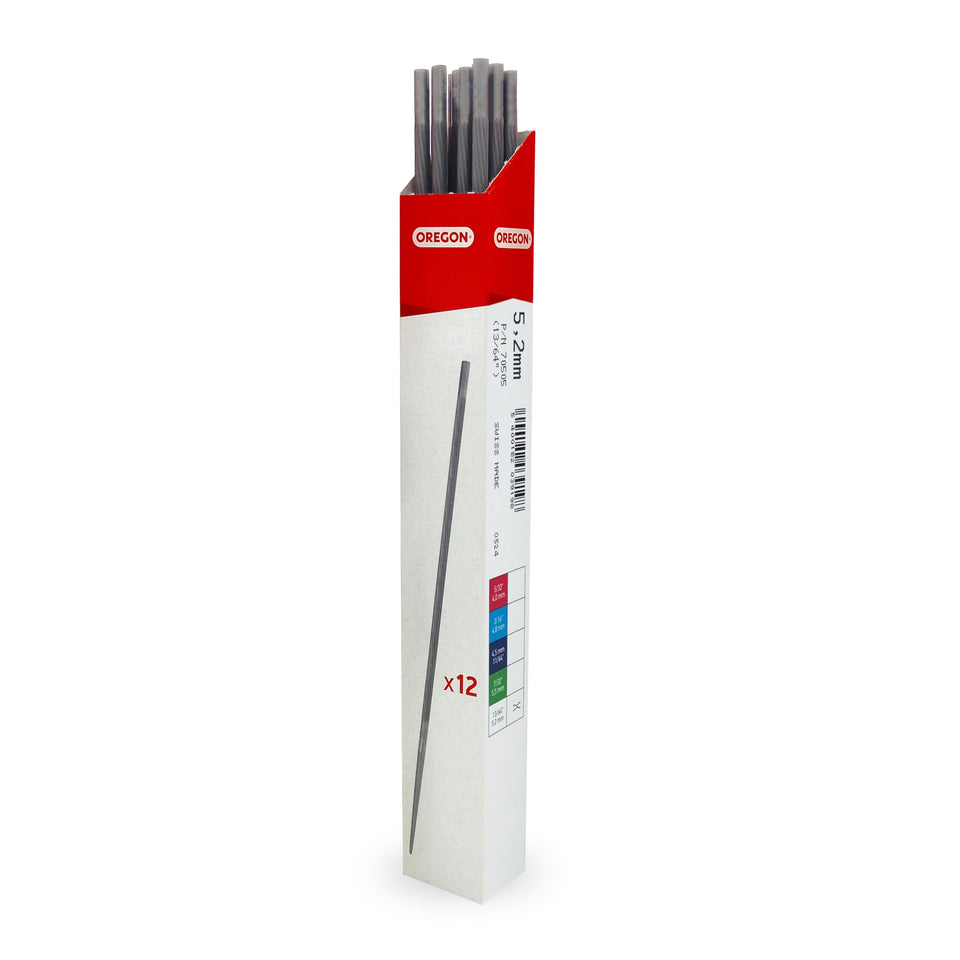 Oregon 70505 round file pack front view, durable sharpening tools for chains