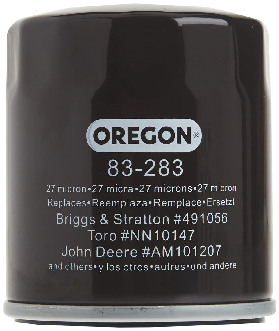 Oregon 83-283 oil filter exterior view for rugged engine protection.