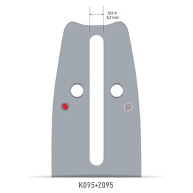 Oregon AdvanceCut 20-inch guide bar offers wide cutting capacity.