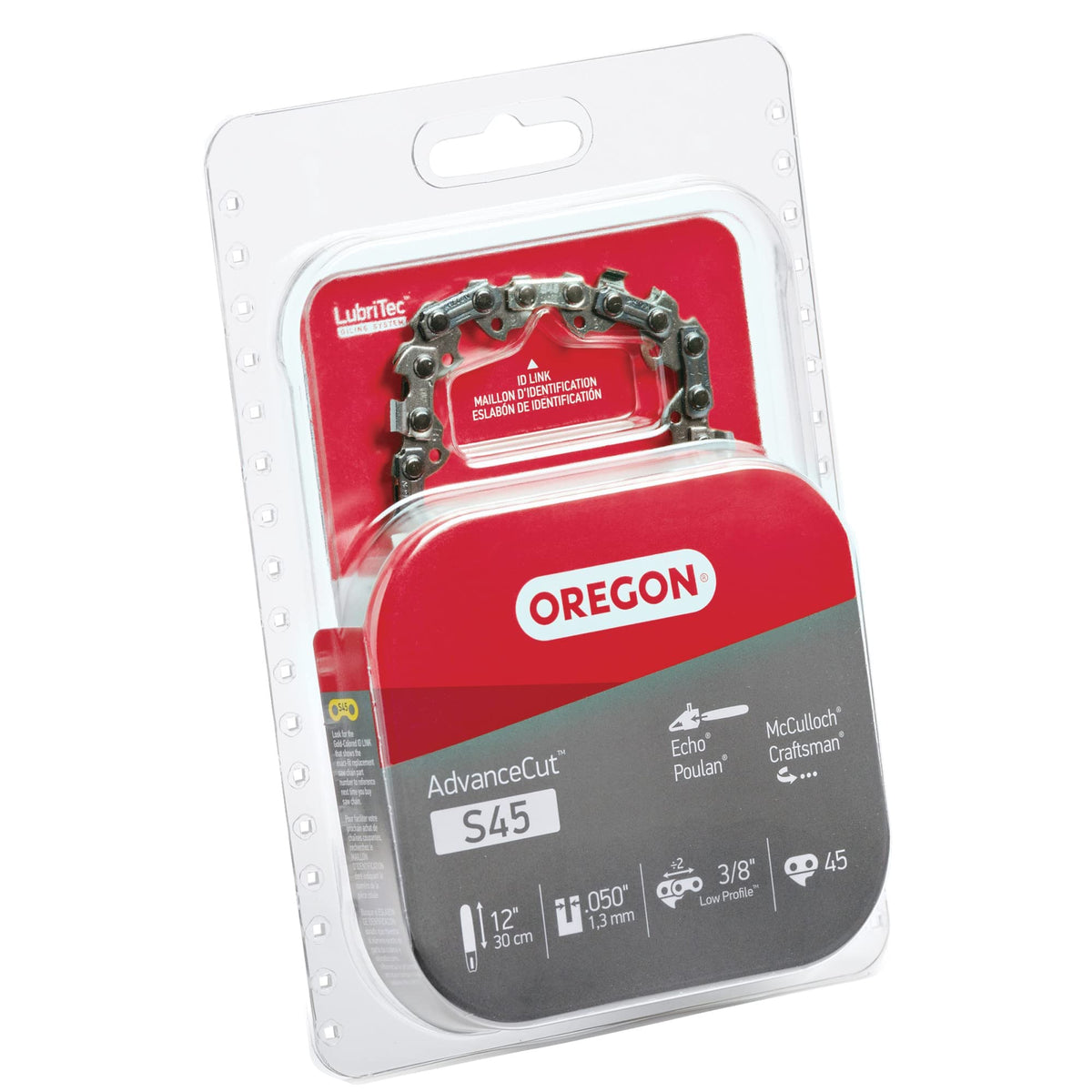 Oregon AdvanceCut S45 on a 12-inch guide bar during installation for accurate fit