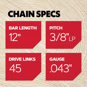 Depth gauge and low-kickback design on Oregon chain