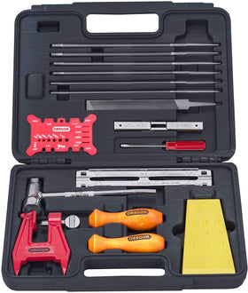 Oregon Chainsaw Sharpening Kit case showing organized field storage.