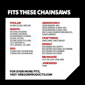 Oregon chain compatible with Makita, Greenworks, Ego and DeWalt saws
