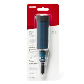 Oregon grease gun enables single-handed use with cup-shaped fittings