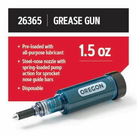Oregon grease gun offers one-handed operation for on-site lubrication