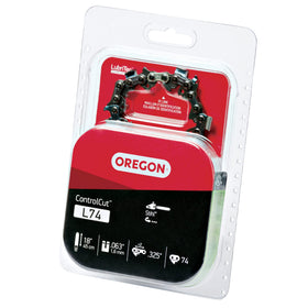 Oregon L74 control-cut chain for 18-inch bar fits Stihl models for versatile yard work.