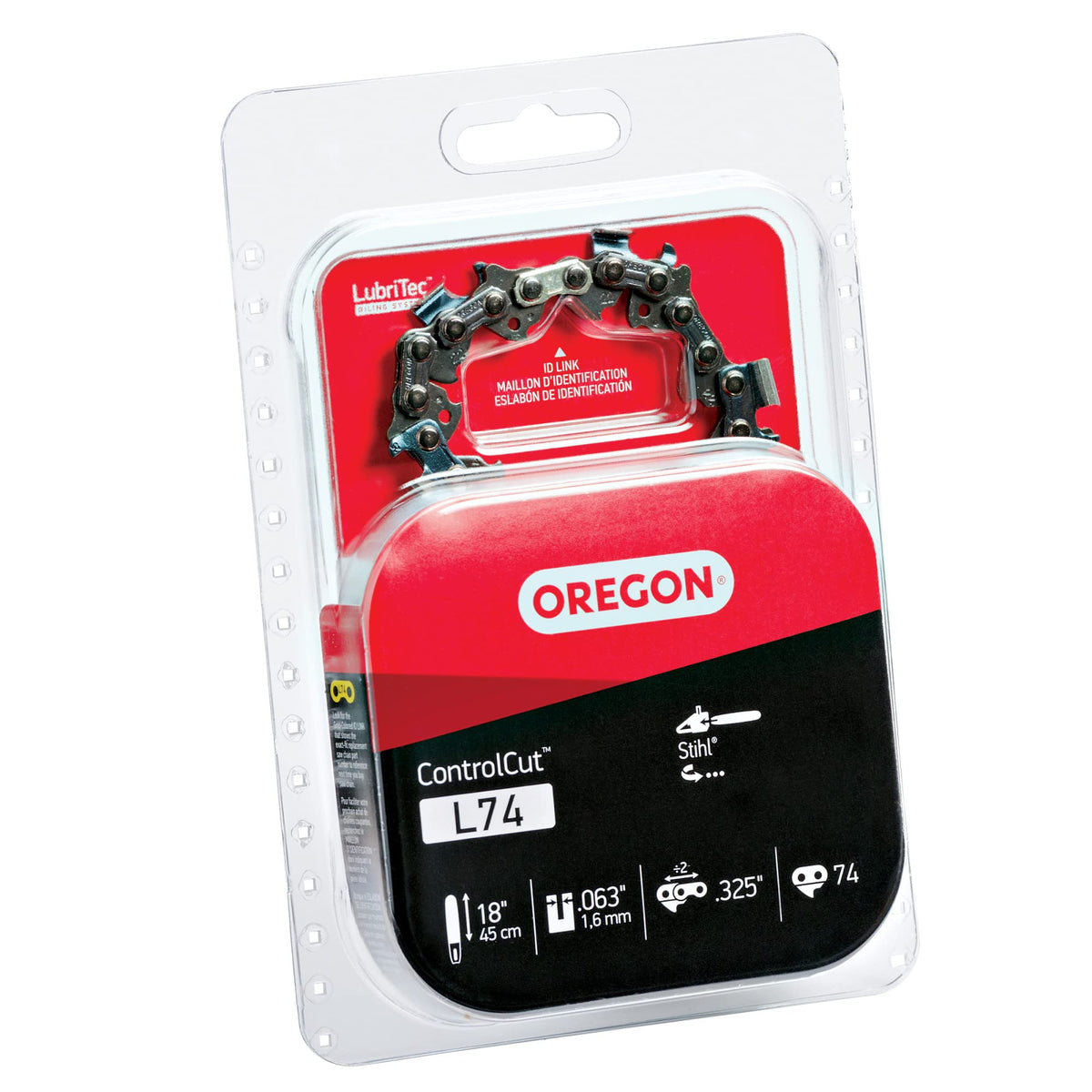 Oregon L74 LubriTec oiling system helps extend chain life between services.