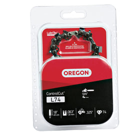 Oregon L74 fits Stihl 18-inch bars and .325 sprockets for replacement compatibility.