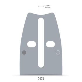 Low kickback design highlighted for safer use with compatible saws