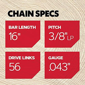 Oregon low-kickback saw chain reduces kickback during yard work