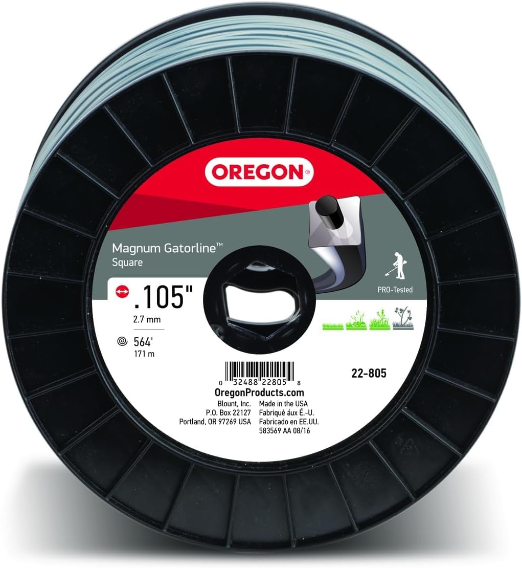 Oregon Magnum Gatorline 105 square profile for efficient cuts through dense vegetation.