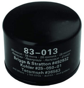 Oregon oil filter close-up for Vanguard engines, enhanced filtration and protection