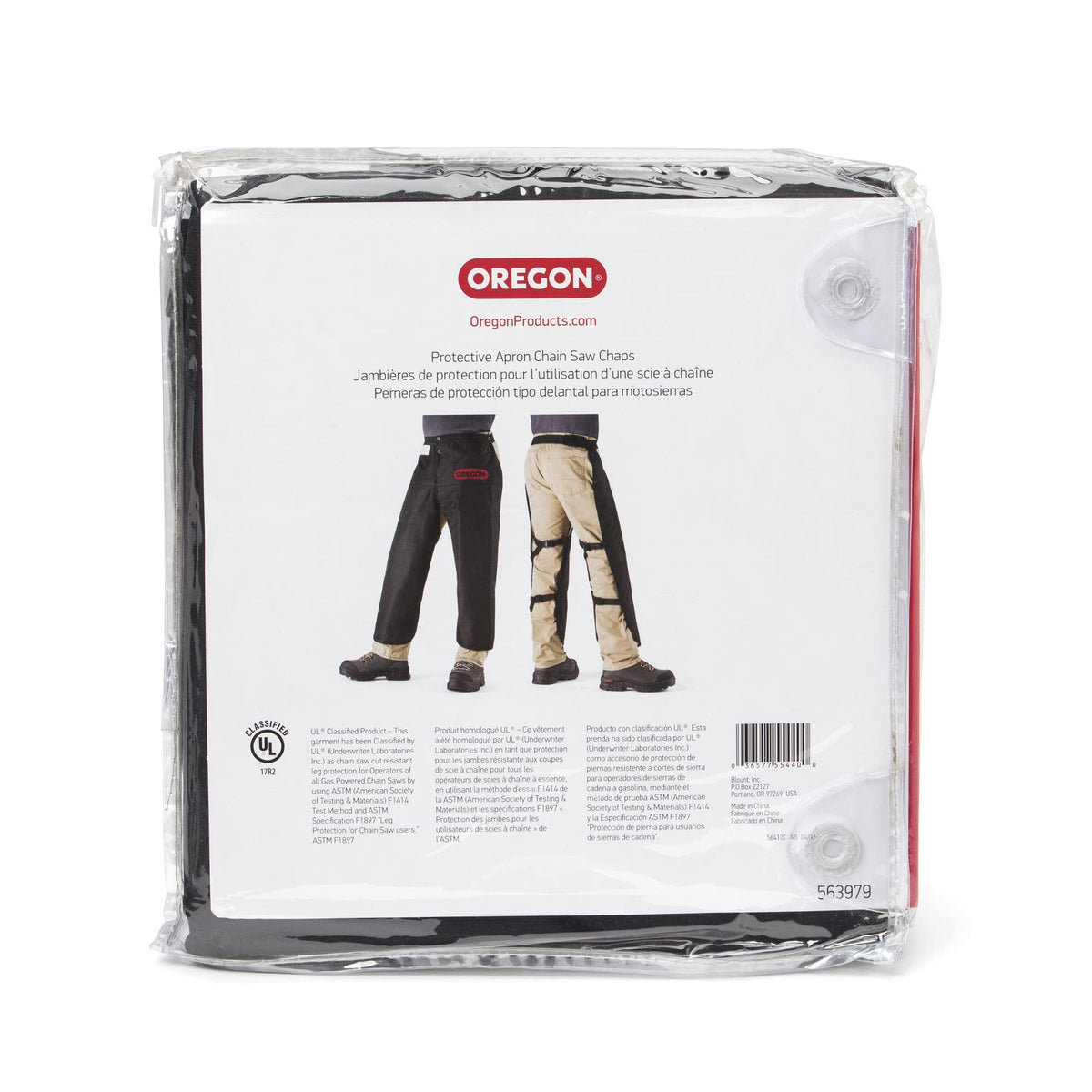 Oregon chaps 36-inch length with adjustable top snaps for easy sizing