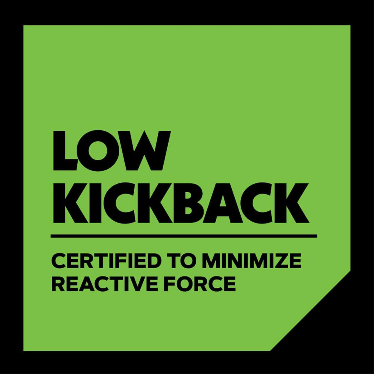 ANSI kickback safety badge shown with Oregon R40 chain