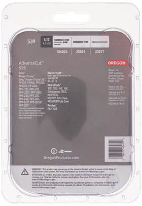 Oregon S39 chrome outer layer resists wear during heavy-duty cuts