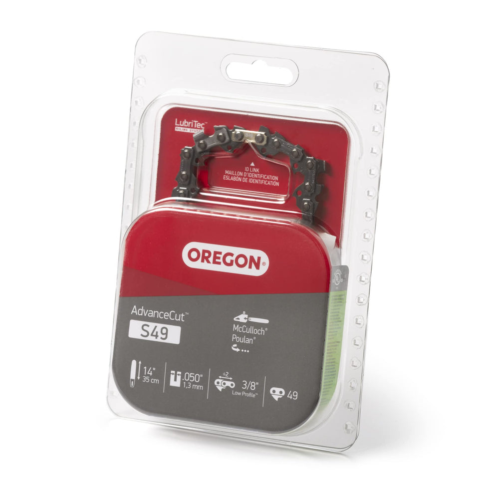 Oregon S49 AdvanceCut on a 14-inch bar provides smooth, controlled cuts with low vibration