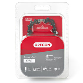 Oregon S50 AdvanceCut LubriTec oiling system reducing friction for longer life