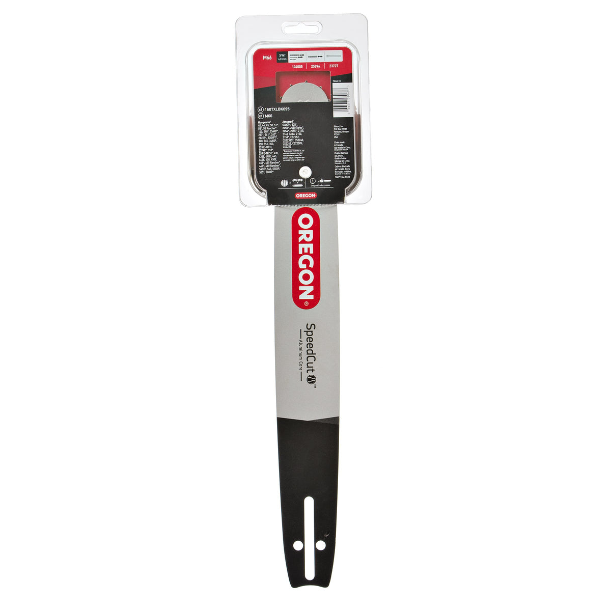 Oregon SpeedCut chain set 0.325-inch pitch and 0.050-inch gauge for smooth cuts.