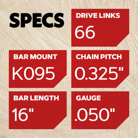Oregon LubriTec equipped bar and chain reduce friction for longer life.