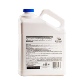 Orenda CV600 enzyme amber bottle closeup for oil breakdown efficiency.