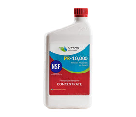Orenda PR-10000-QT bottle shows concentrated phosphate remover for pool maintenance.