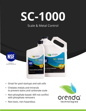 Orenda SC-1000-GAL packaging shows NSF certification and trusted performance.